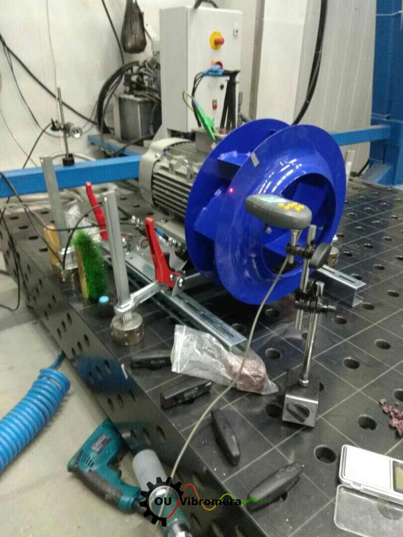 Precise balancing of an industrial impeller to increase efficiency.